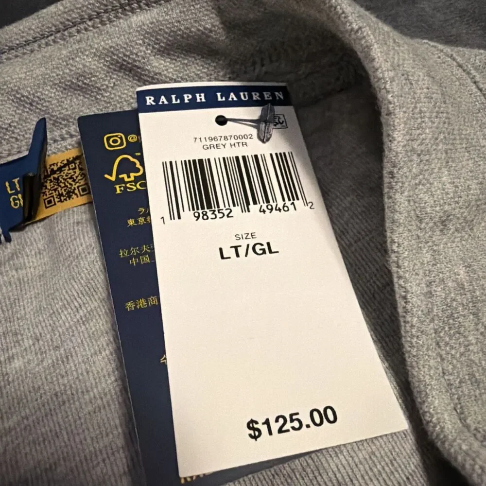 LARGE TALL Mens Polo Ralph Lauren Solid Knit Shorts Grey